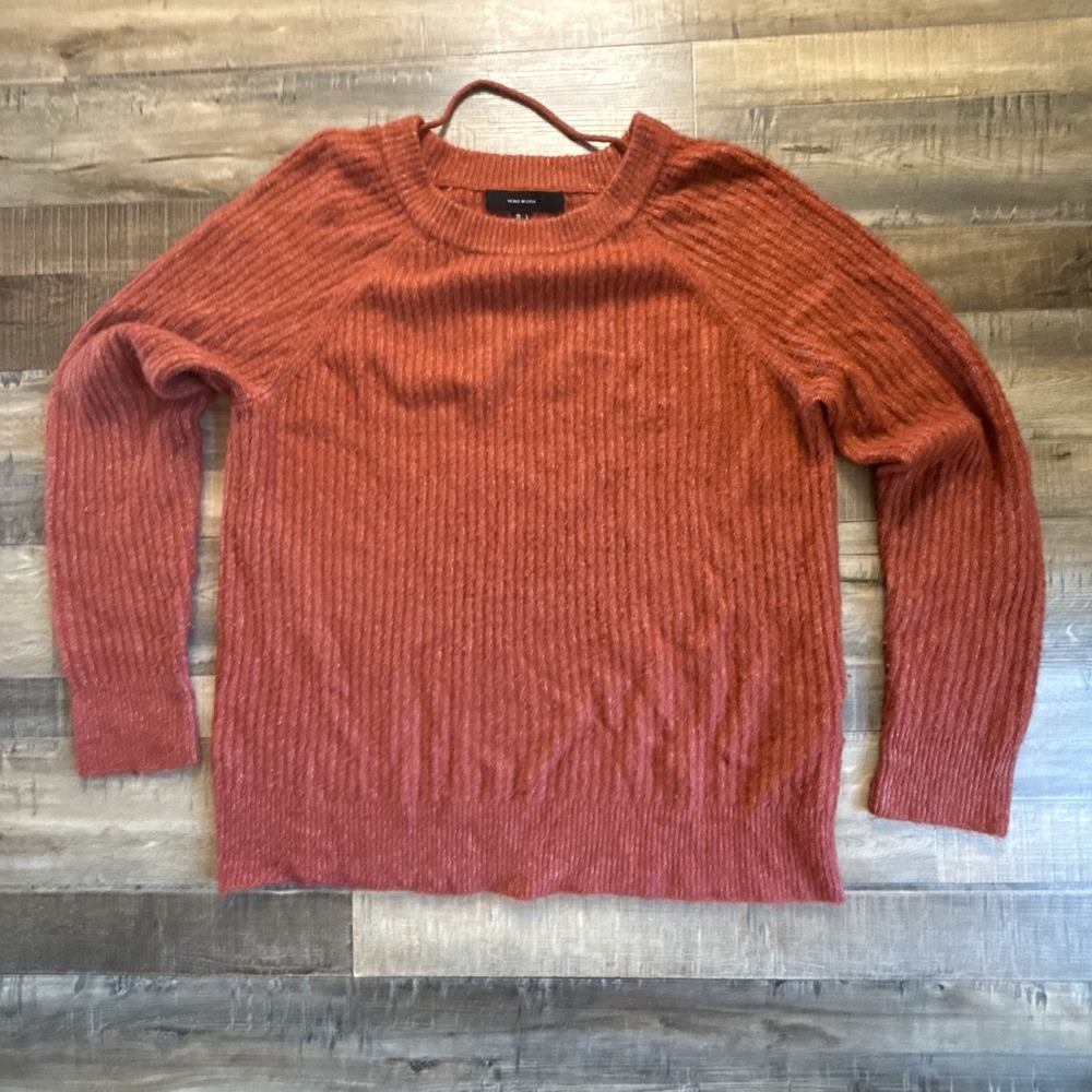 VERO MODA Leroya Crew Neck Pullover Sweater BURNT ORANGE L